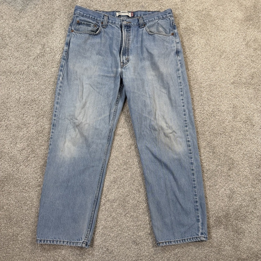 Levis 550‎ Relaxed Fit Jeans 38x30 Blue Light Wash Cotton Denim Casual Pants